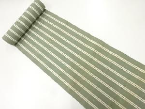 アンティーク　本場筑前博多縞模様織出し帯地反物